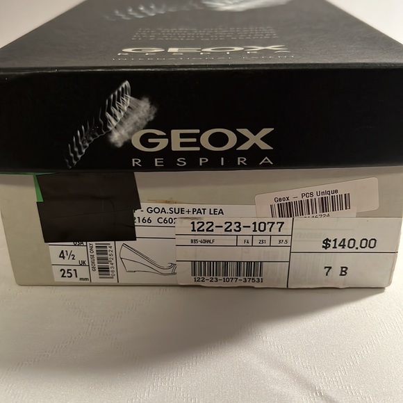 GEOX Respira D Venere Khaki suede and patent wedge heel size 7B BNWB - Picture 14 of 14